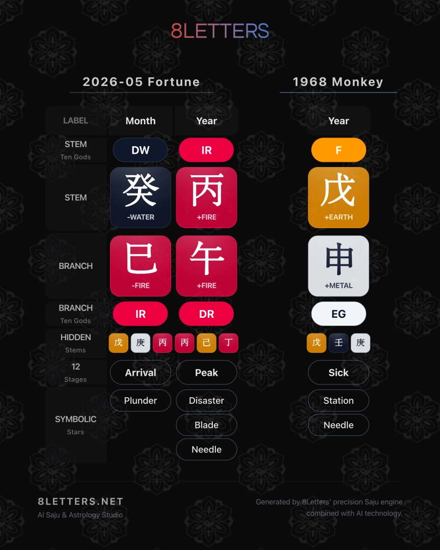 1968 Monkey Zodiac: May 2026 Horoscope – Overcoming and Growing
